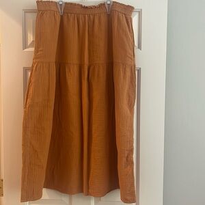 Mustard Colored Gauze Maxi Skirt